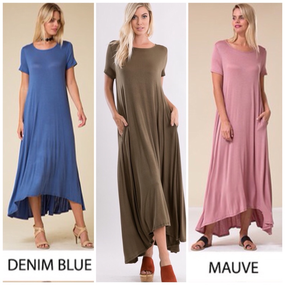 ❗️CLOSING SALE❗️ Mauve Short Sleeve Maxi Dress